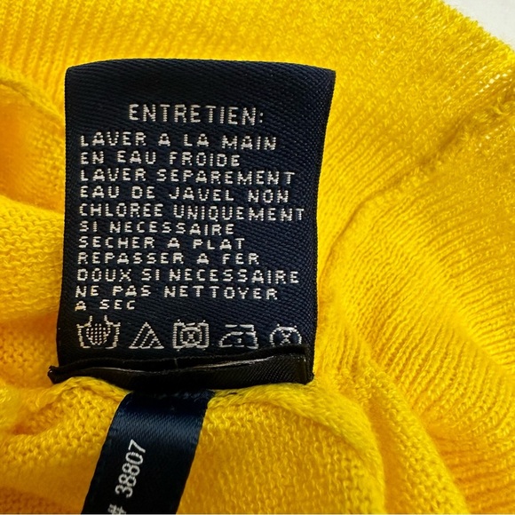 Ralph Lauren sport cotton/linen blend Yellow Cardigan Sweater vneck size L NWT - Picture 7 of 10